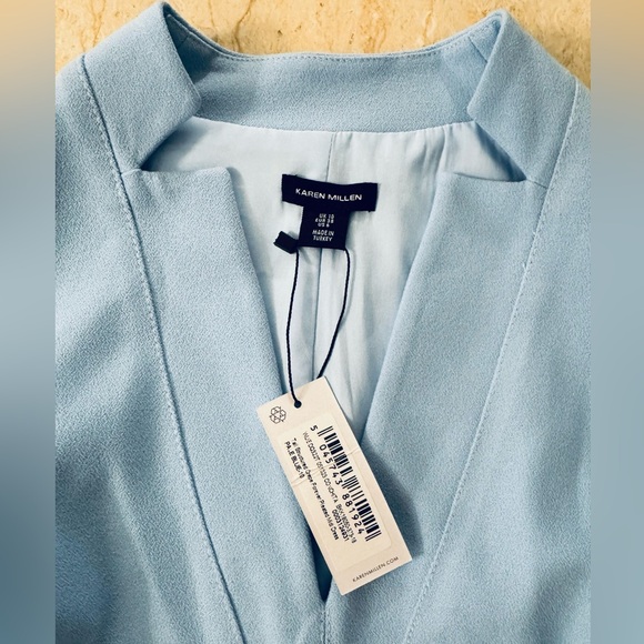 NWT KAREN MILLEN Tall Structured Crepe Forever Pleated Midi Dress. $439 - Picture 9 of 14